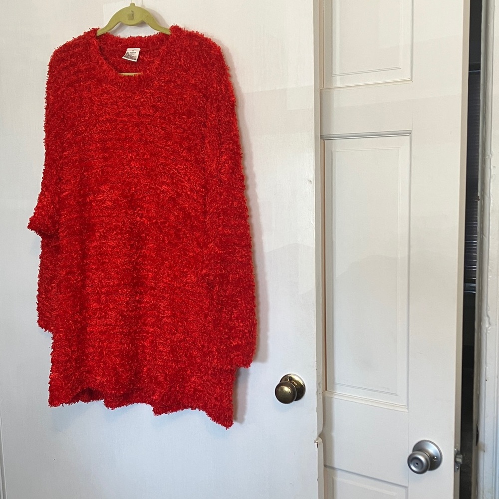 Cozy Red Women's Crew Neck Sweater